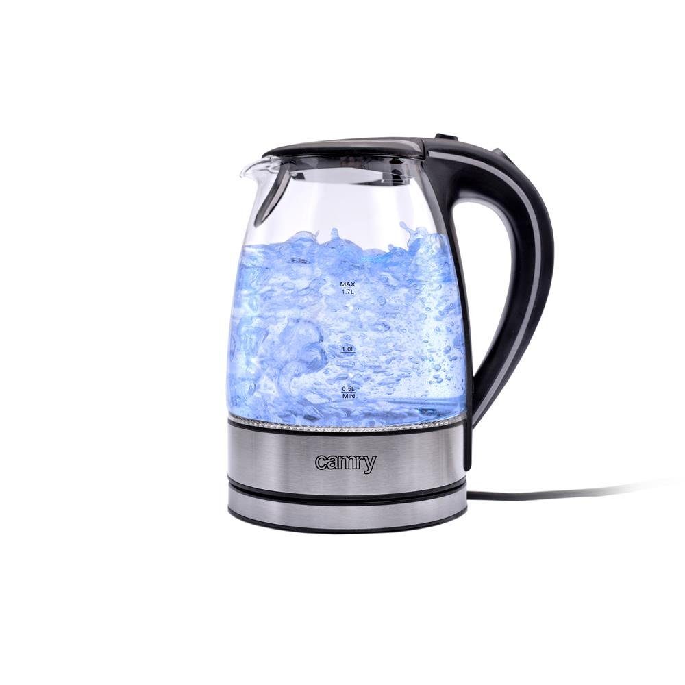 Wasserkocher CR 1239 großer Wasserkocher 1,7 L Edelstahl-Glas