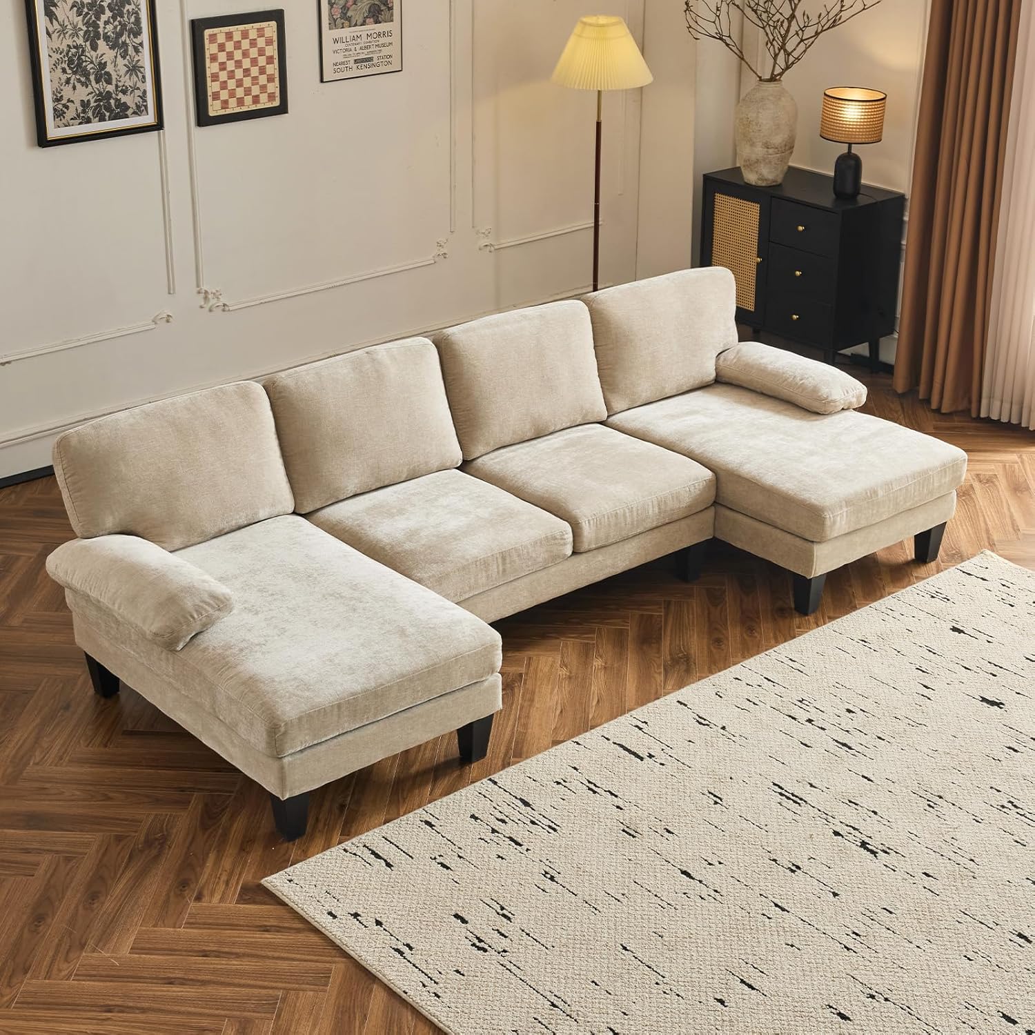 Sectional Couches for Living Room U Shaped Couch with Double Chaise
