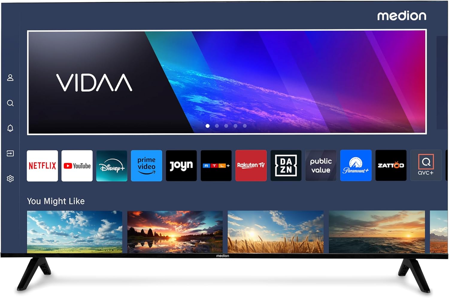 MEDION 125,7 cm (50 pollici) TV Ultra HD (Smart-TV, HDR10, VIDAA Store, Netflix, Prime Video, Disney+, DAZN, Paramount+, HbbTV, PVR, Bluetooth), MD 850200