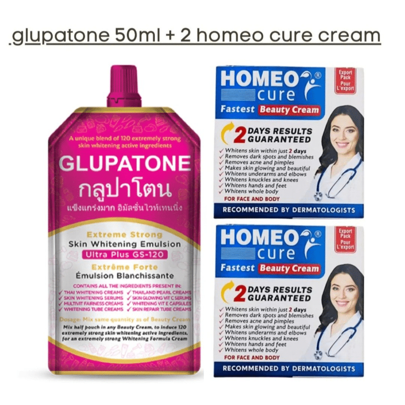 2 Homeo Cure Creams + 1 Glupatone 50ml