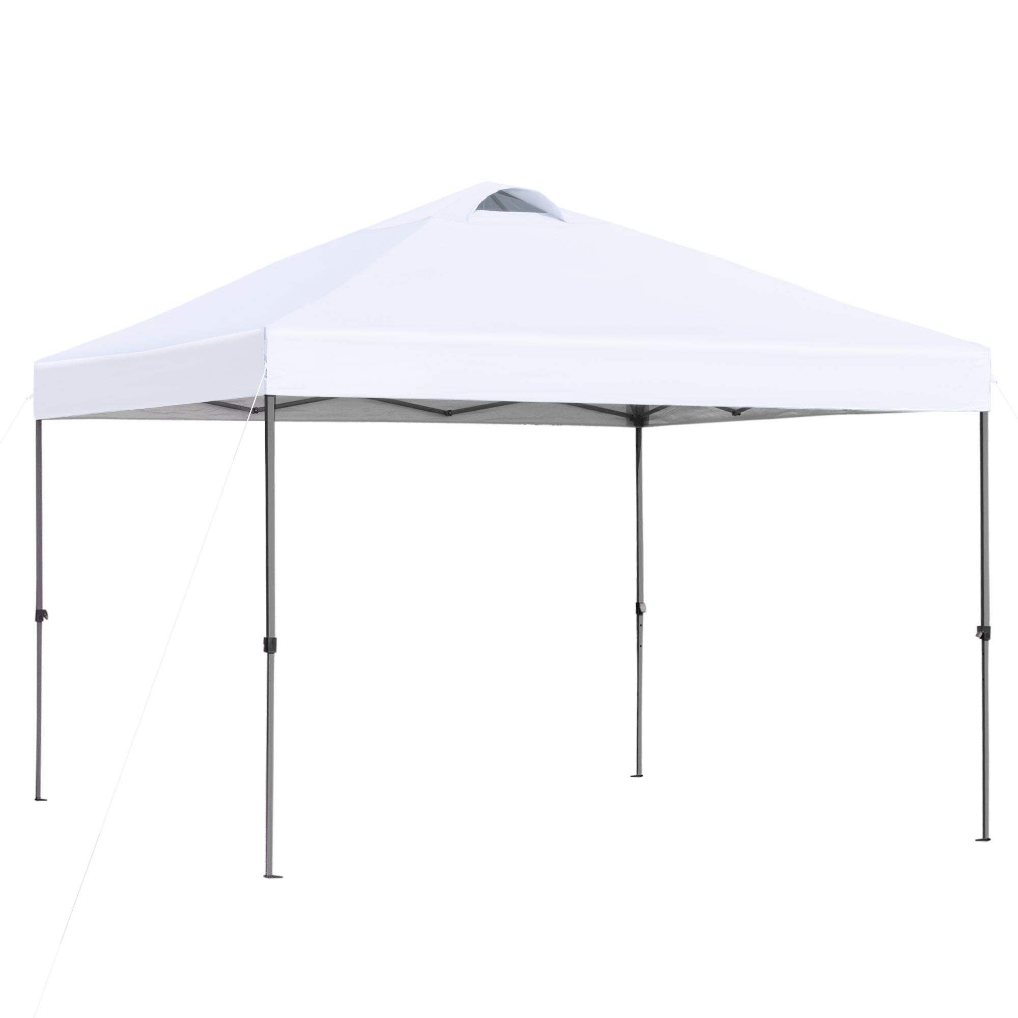 Outsunny Pavillon ca. 3x3m, wasserdicht Stabil Winterfest Pop-up Faltpavillon, UV Schutz, Faltbar Partyzelt, Gartenzelt mit Tasche, Gartenpavillon für Camping Garten, Weiß