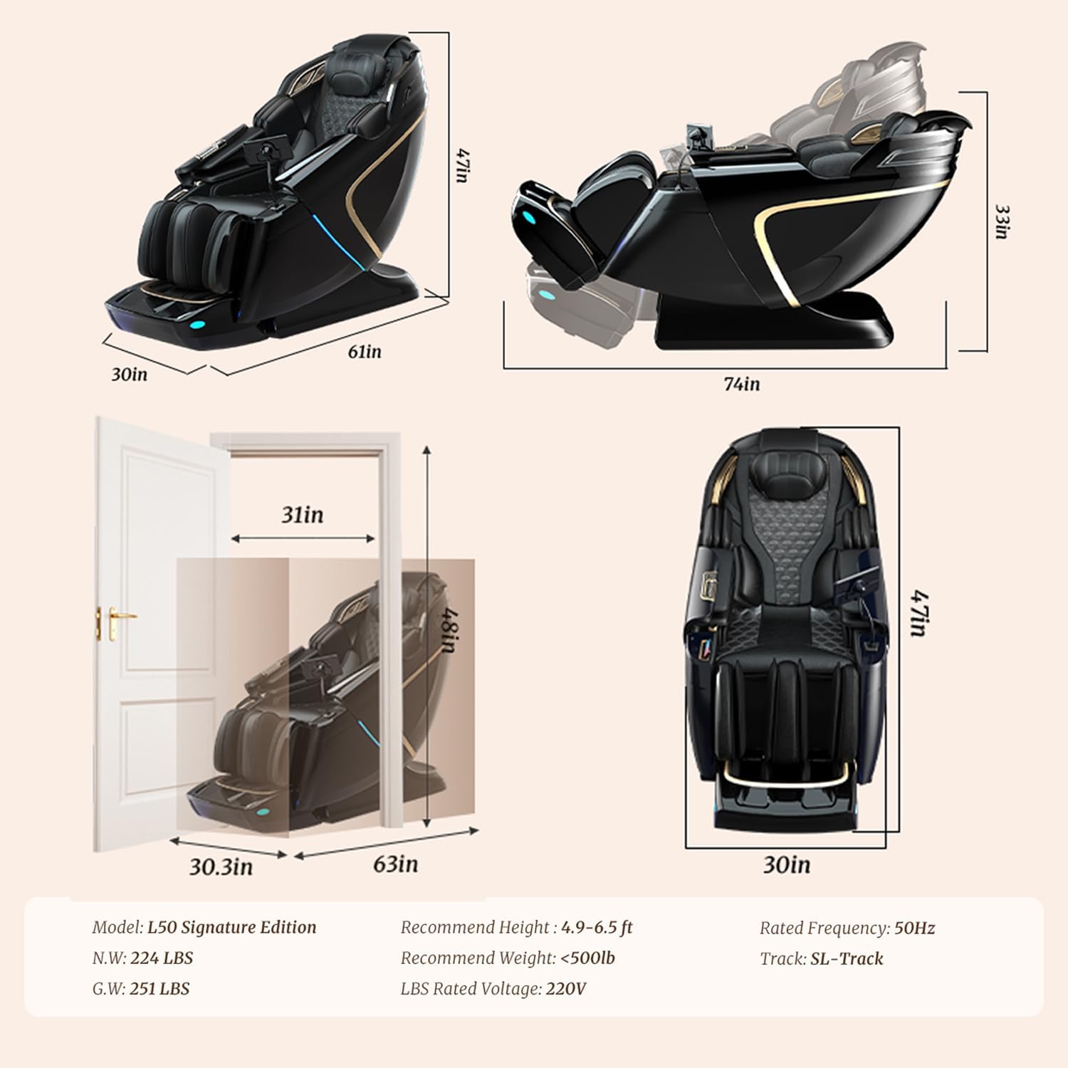 4D Zero Gravity Massage Chair,52