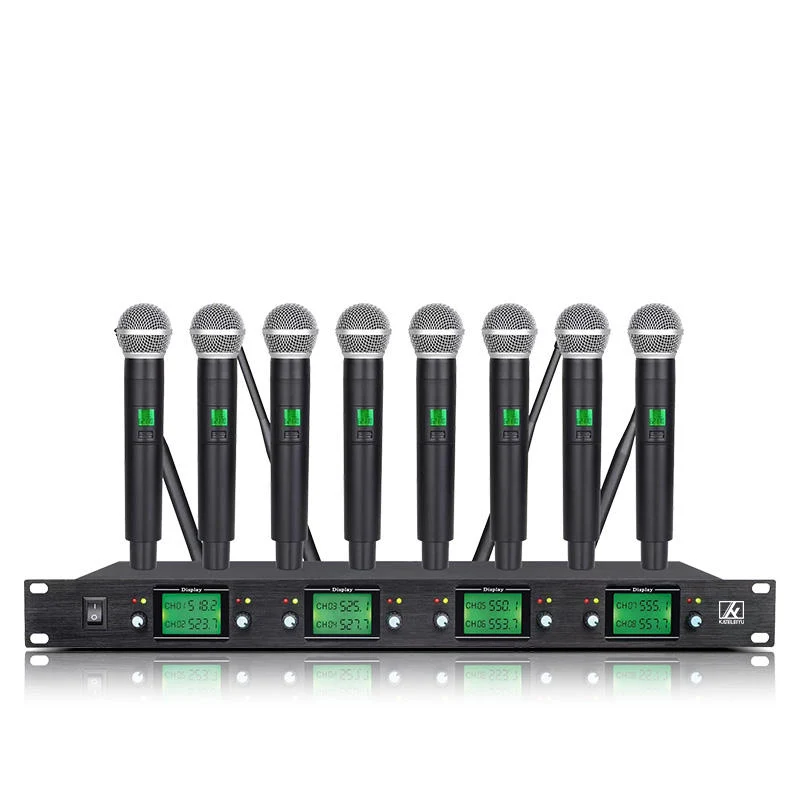 ERZHEN 8-Channel Wireless Microphone System | UHF Wireless Microphone #808