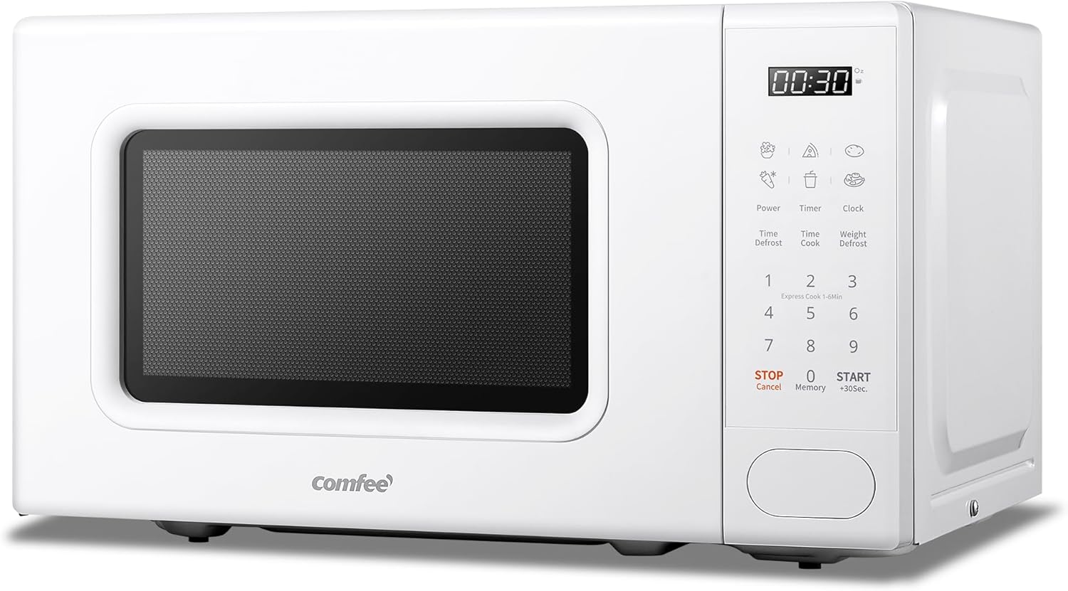 COMFEE' Digital Microwave Oven, 700W, 20L, 6 Preset Menus, Express Cook, 11 Power Levels, Defrosting, Storage Function - Grey - CM-E202CC(GR)