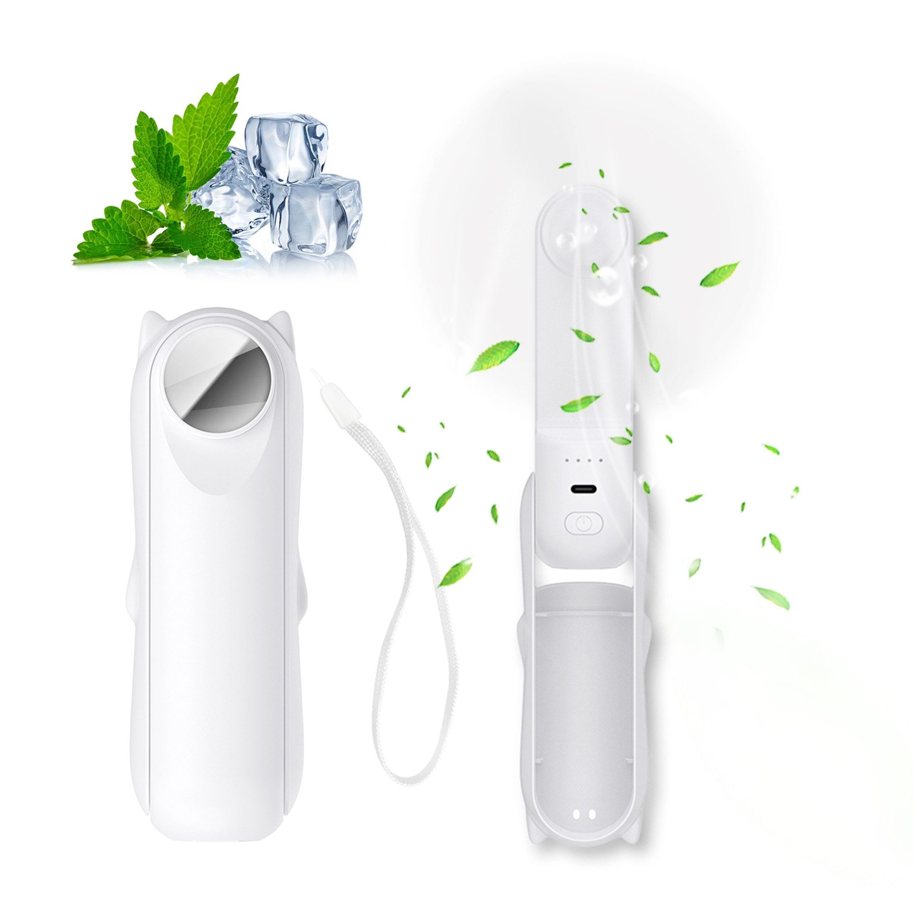 Mini USB-Ventilator Mini Handventilator 3 IN 1tragbarer, mit 2500 mAh Powerbank USB Akku
