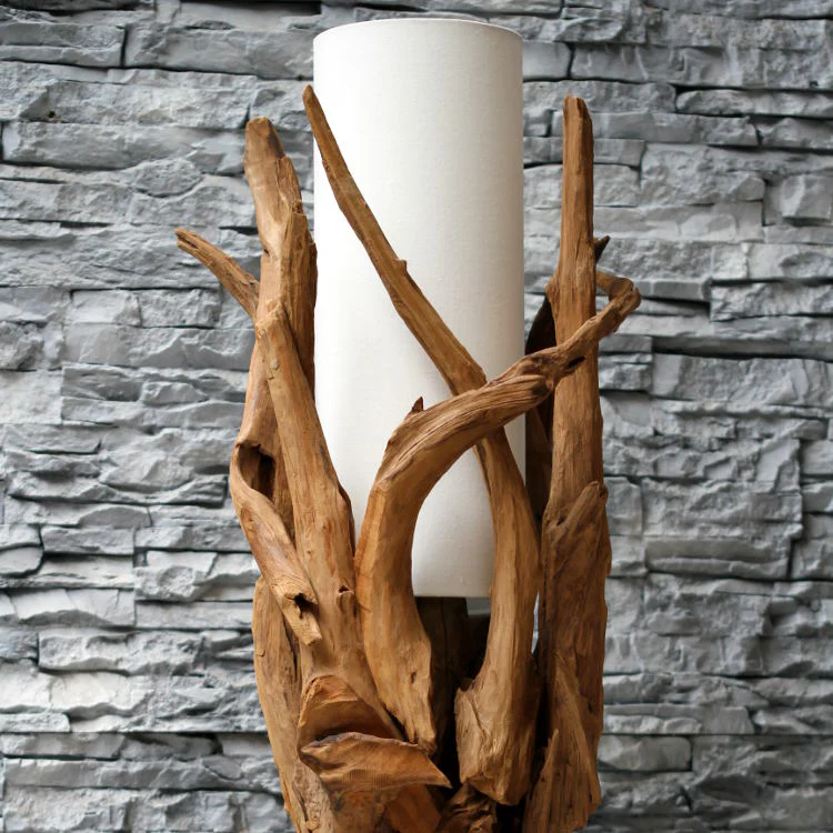 Treibholz Stehlampe VILLA Lampenschirm Natur