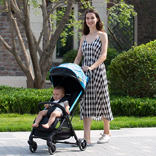 Royal Baby Passeggino leggero con piega compatta, passeggino da viaggio per aeroplano, passeggino con tettuccio oversize con parasole, blu : Prima infanzia