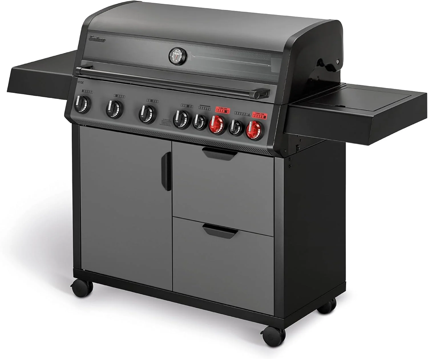 Enders Gasgrill Hyde 6 SIKR Turbo, 6-Brenner aus Edelstahl für kraftvolles direktes und indirektes Grillen, 800 °C TURBO ZONE, SWITCH GRID