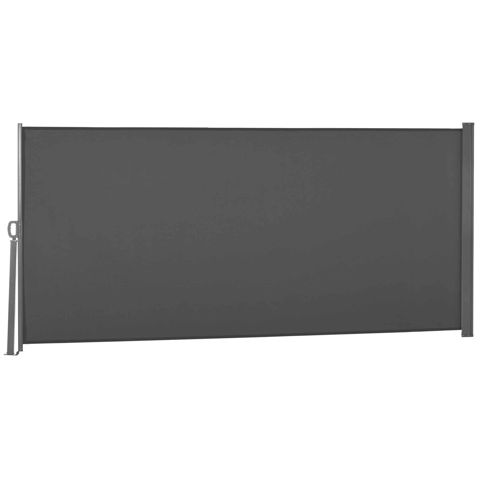 Outsunny Seitenmarkise Sichtschutzrollo ausziehbar 3 x 1,6 m Metall Polyester wasserdicht UV-beständig 180 g/m² grau