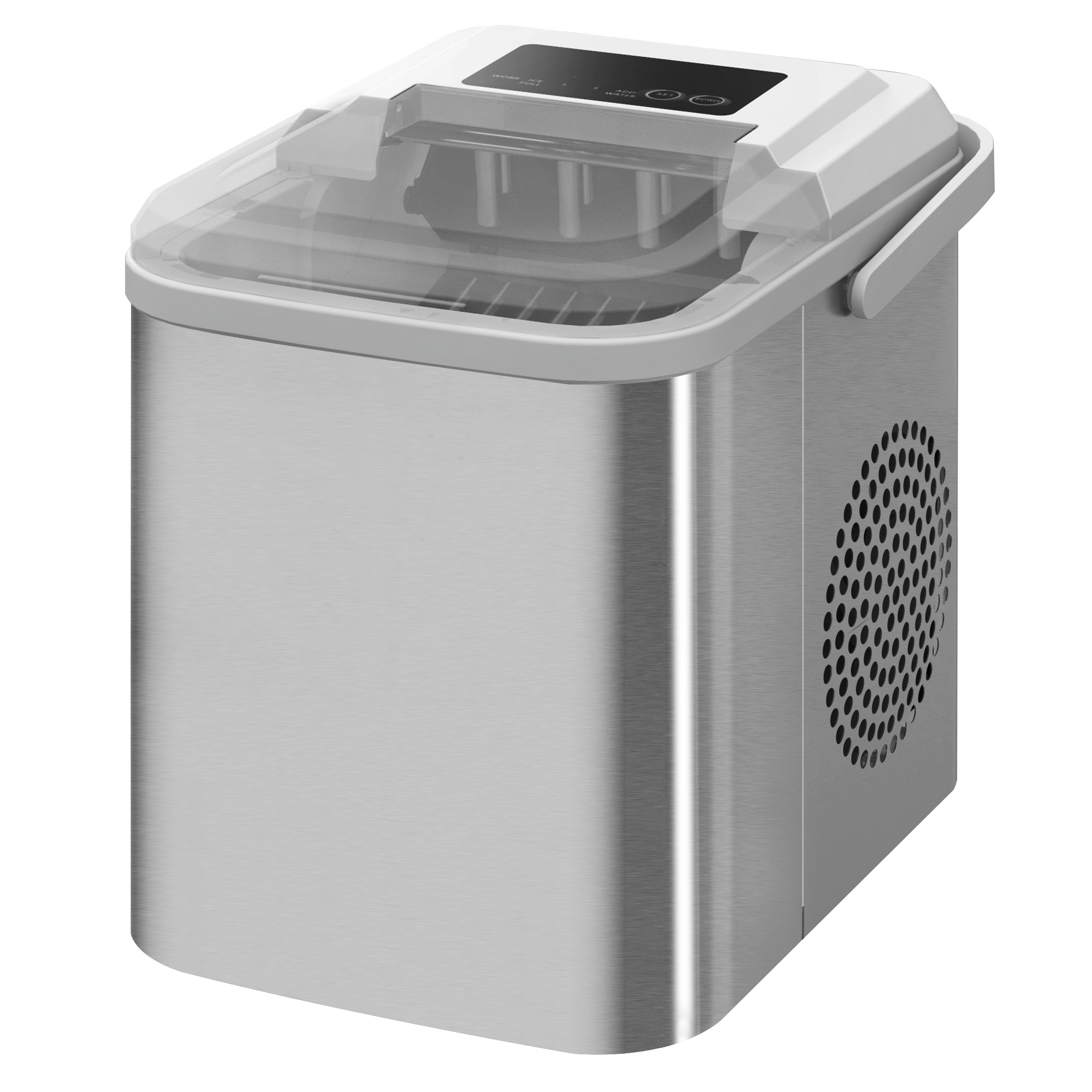 HOMCOM Eiswürfelmaschine, Ice Maker, 12 kg/Tag, 9 Würfel in 6-13 Min, 30,3 x 22,8 x 29 cm, Weiß