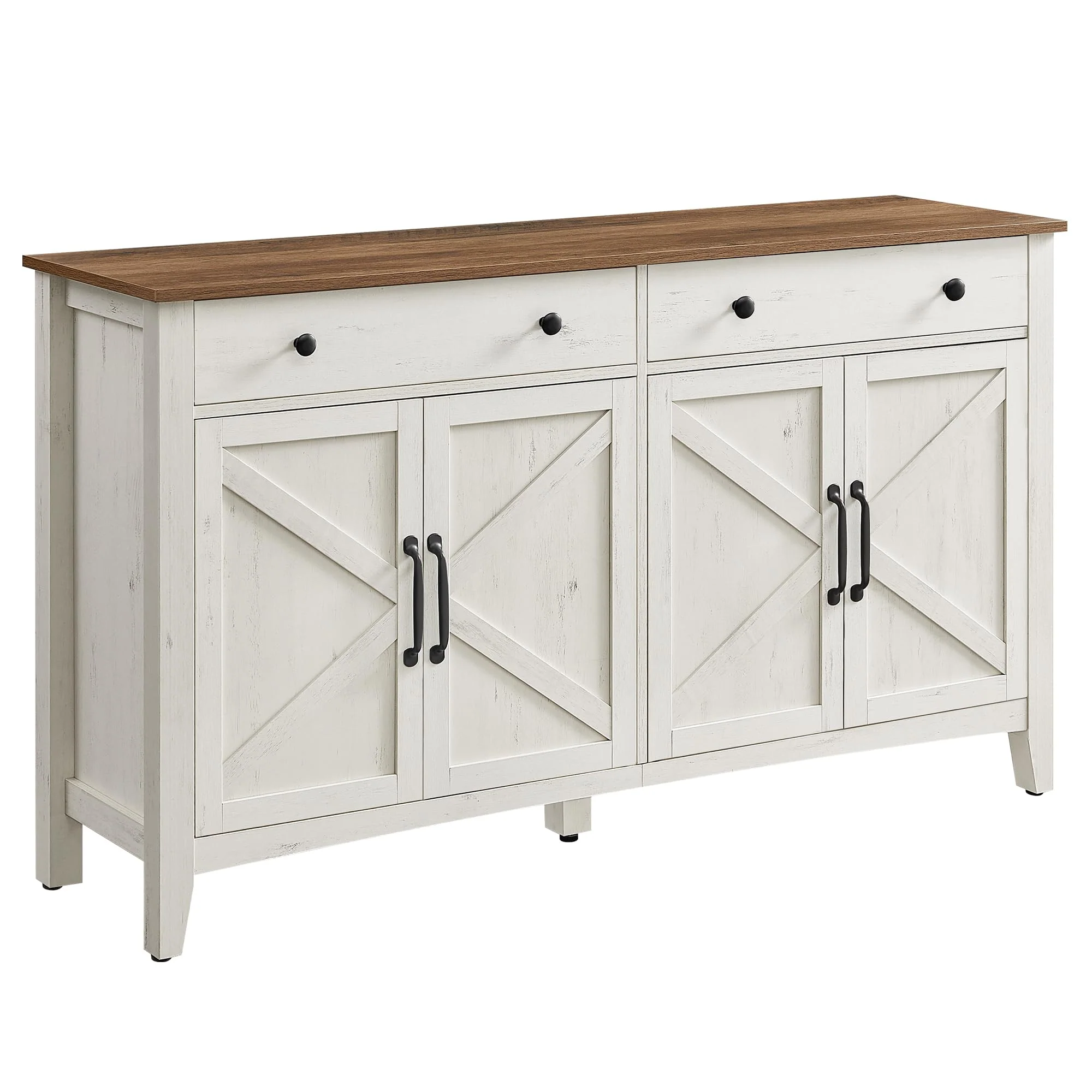 VASAGLE LIRY Sideboard mit Türen, Schubladen und Stauraum im Landhausstil