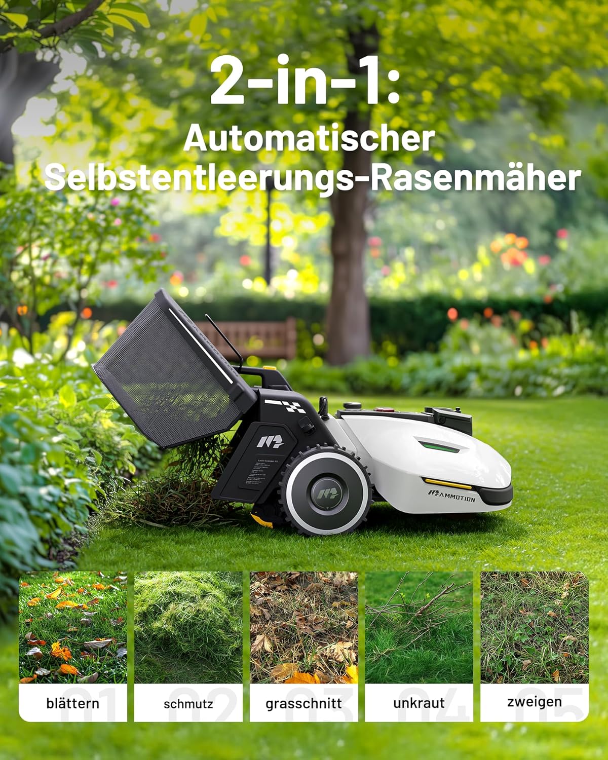 MAMMOTION YUKA Mini 700 robotmaaier zonder begrenzingsdraad, NetRTK+Vision, geen RTK-antenne nodig, automatische kartering, aanbevolen 700m2, max. 1100m2, met 4G-module, 50% helling