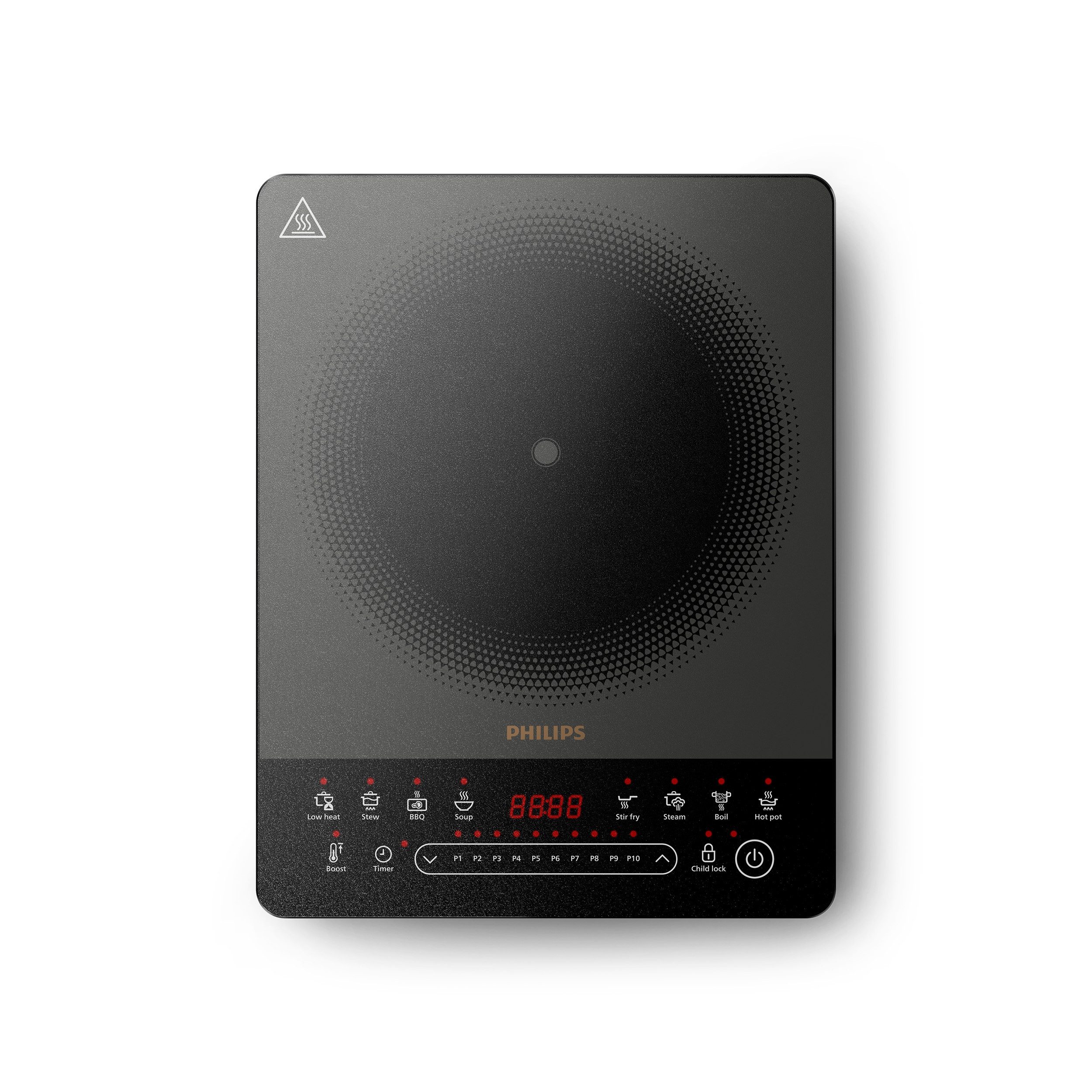 Einzel-Induktionskochplatte HD5850/90 5000 Series mit 10 Heizstufen, Boost-Funktion u. Timer