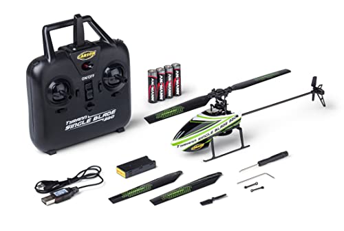 Carson 500507171 Tyrann Single Blade 320 2.4GHz 100% RTF verde   Elicottero telecomandato, robusto RTF (pronto al volo), elicottero RC, con funzione di decollo e atterraggio : Giochi e giocattoli