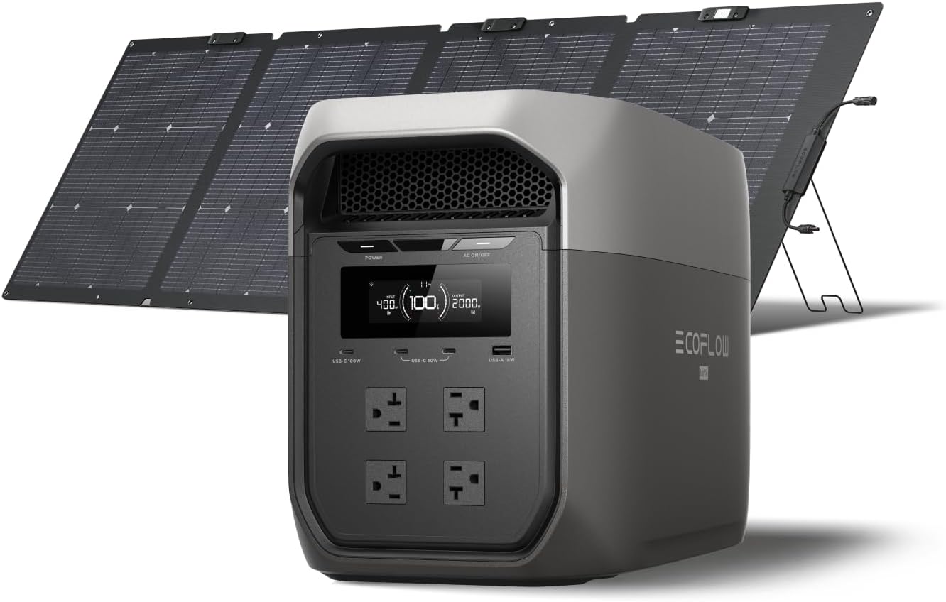 EF ECOFLOW Portable Power Station DELTA 3 MAX with 220W Solar Panel  3400W X-Boost Output  Ultra-Fast 0-80% Charging in 1.13 Hr  Home Backup & RV Camping