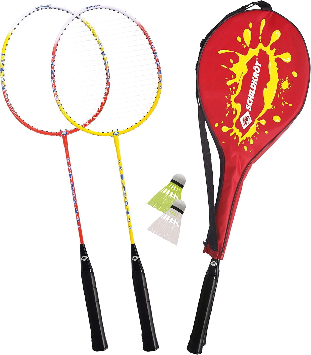 Schildkr?t Badminton Set per 2 Giocatori, 2 Racchette, 2 Volani, in Una Custodia da Trasporto