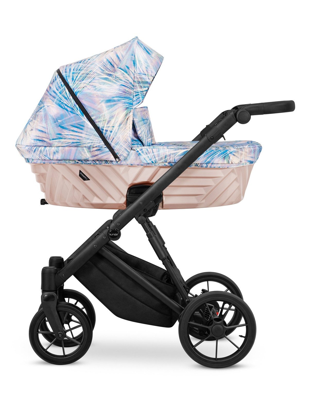 Kombi-Kinderwagen IVENTO 2in1 Kinderwagen mit schwarzem Rahmen und Zubehör