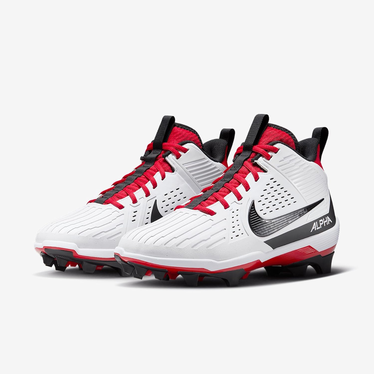 Nike Alpha Menace Strong Herren-Fußballschuhe (II5139-010, Schwarz/Metallic-Silber/Weiß)