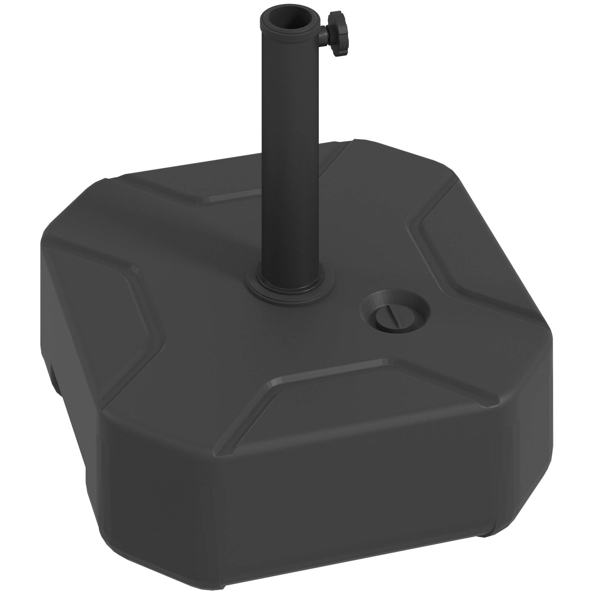 Outsunny Sonnenschirmständer bis 25 kg befüllbar Schirmständer, Quadratisch Schirmhalter Ständer für Sonnenschirm 38/48mm