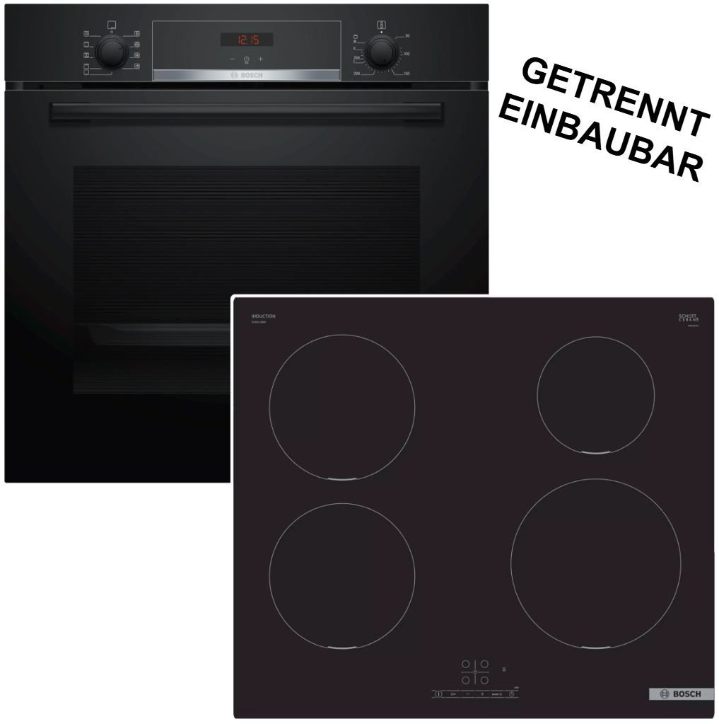 Backofen-Set EcoClean Teleskopauszug EEK: A + Induktionskochfeld PowerBoost 60cm