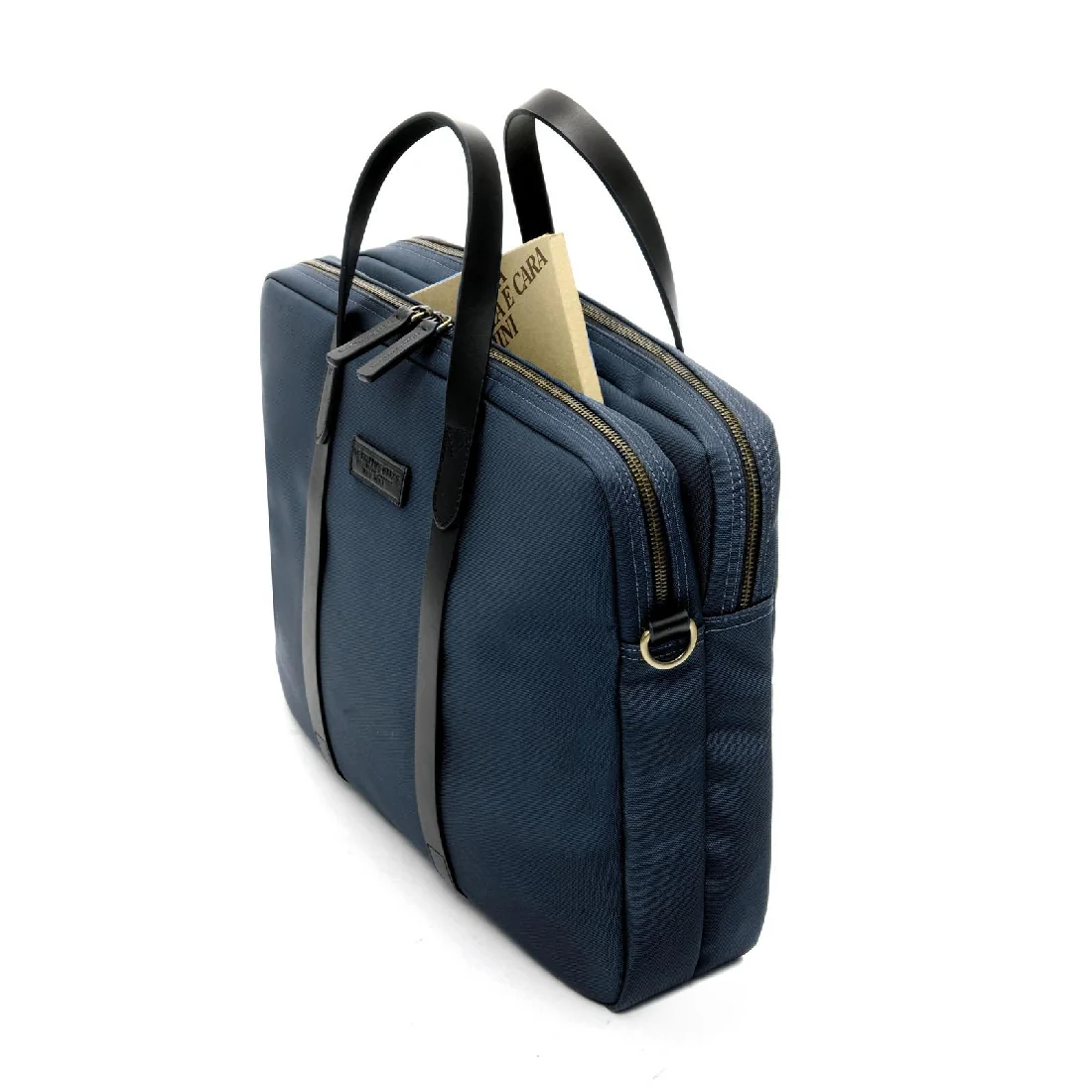 Cartella due zip Spalding & Bros Preston in tessuto blu 309253U703