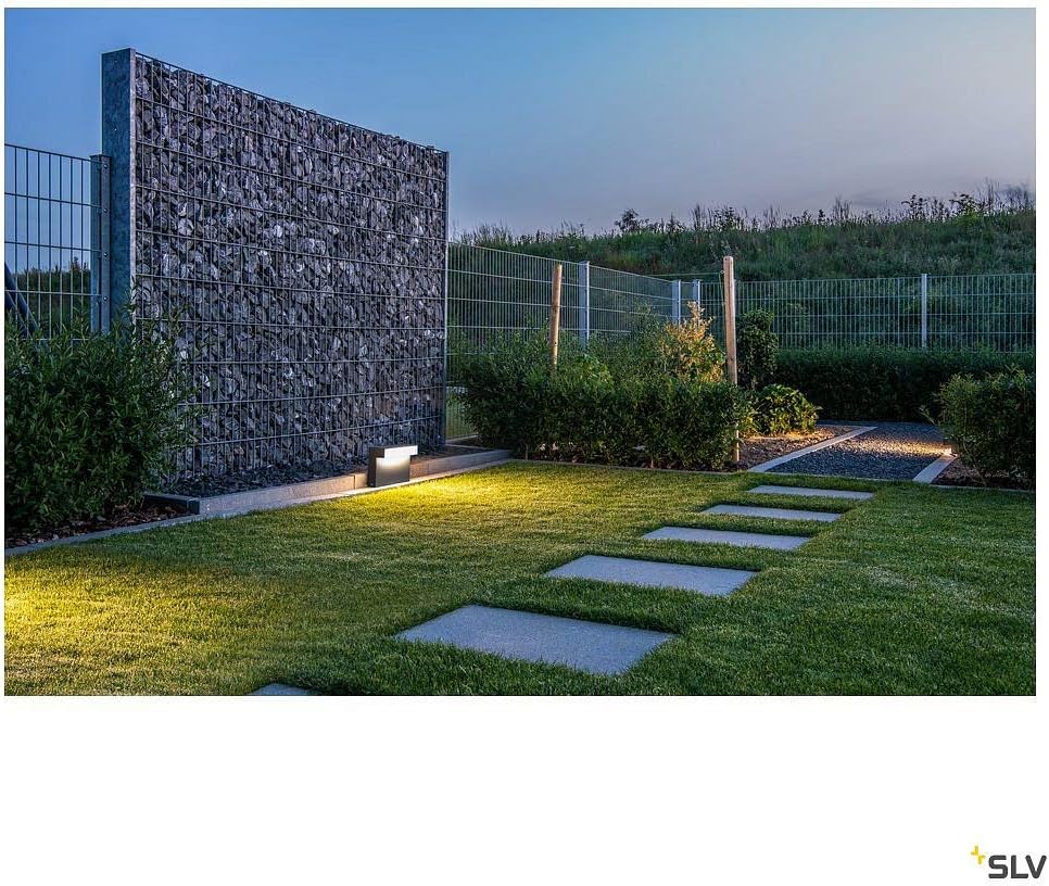 SLV Stehleuchte L-LINE OUT 30 FL/LED Außen-Beleuchtung für Wege, Wände, Eingänge, Outdoor Garten-Lampe / IP65 11.5W 810lm anthrazit, 1003536