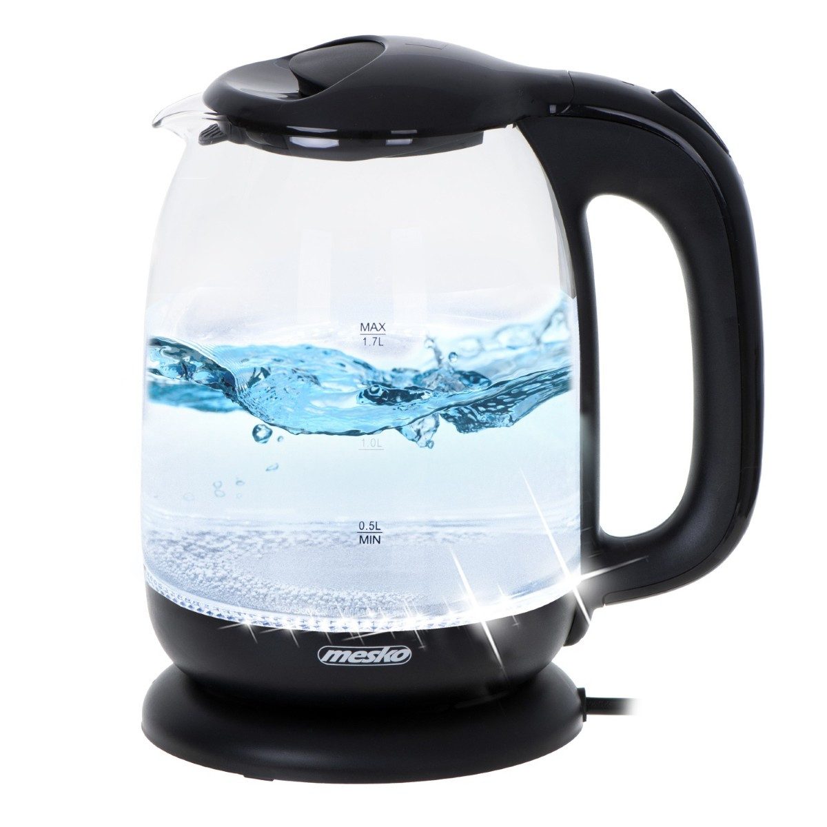Wasserkocher MS 1302 B 1,7 L - LED-Beleuchtung, 360°-Sockel, 2200 W