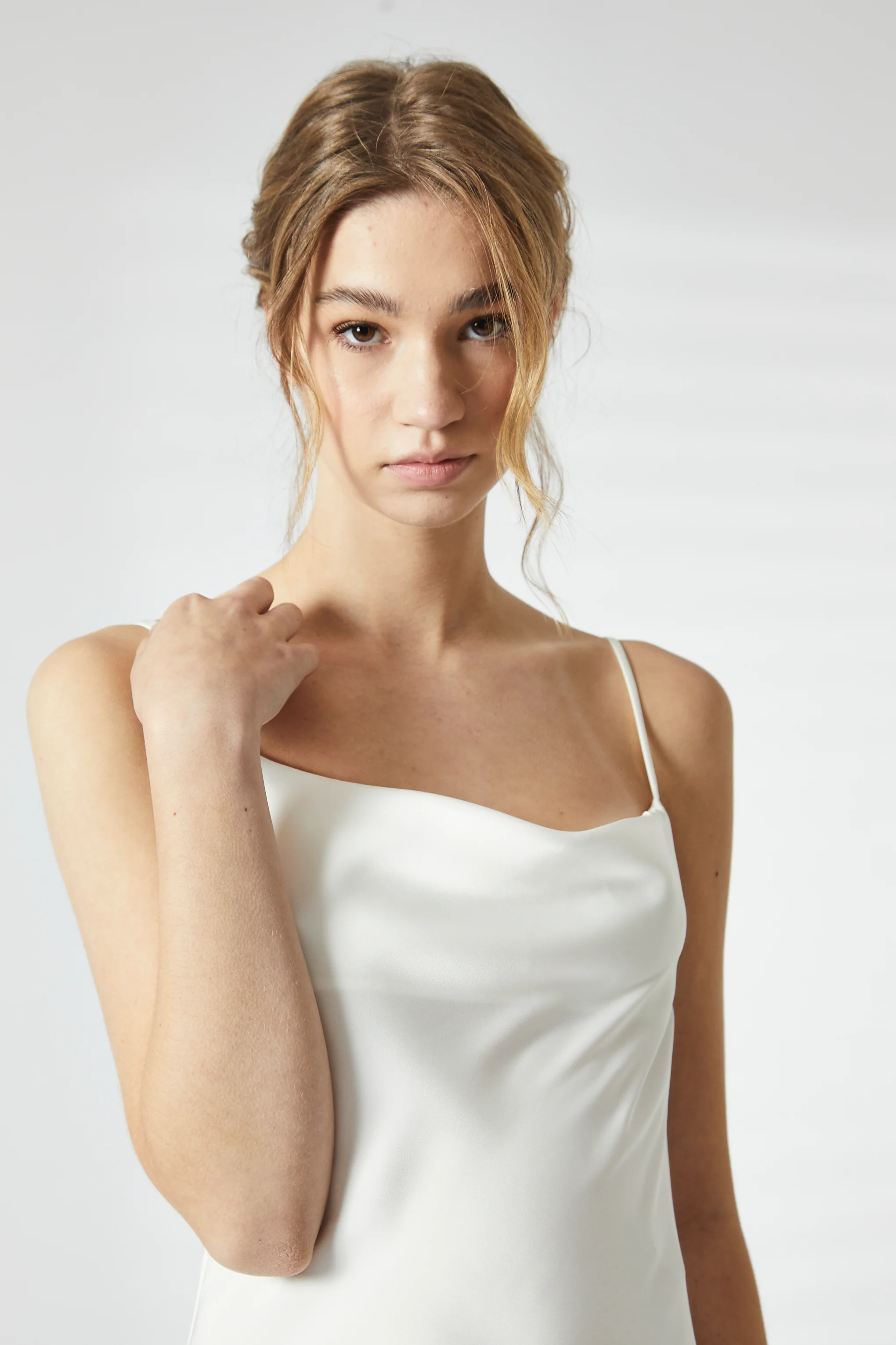White Satin Midi Cowl Nightie