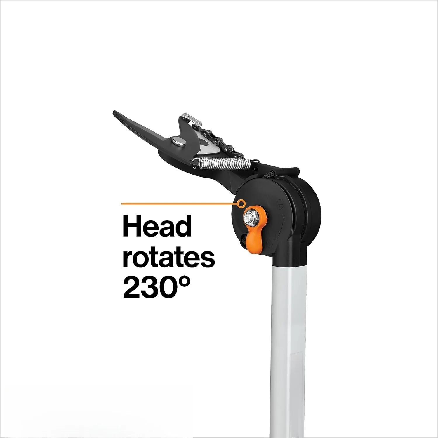 2-in-1 Extendable Tree Pruner and Pole Saw (Extends 7.9 - 12 feet) with Rotating Head, Pruning Stik Model with15-Inch Double-Grind Saw Blade, and Double Locking System