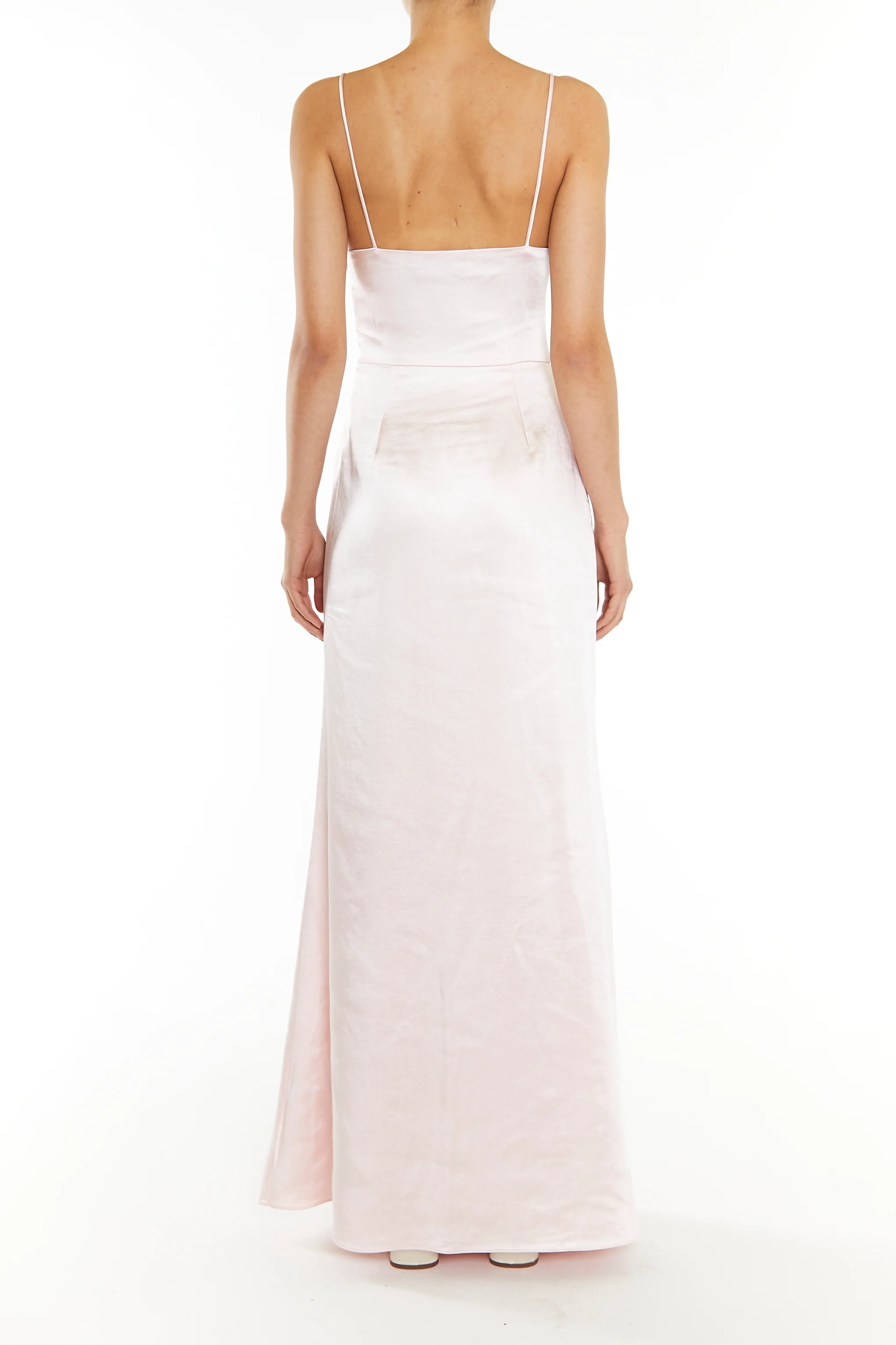 Vivian Ballet Slipper Pink Cowl-Neck Bias Cut Maxi-Dress