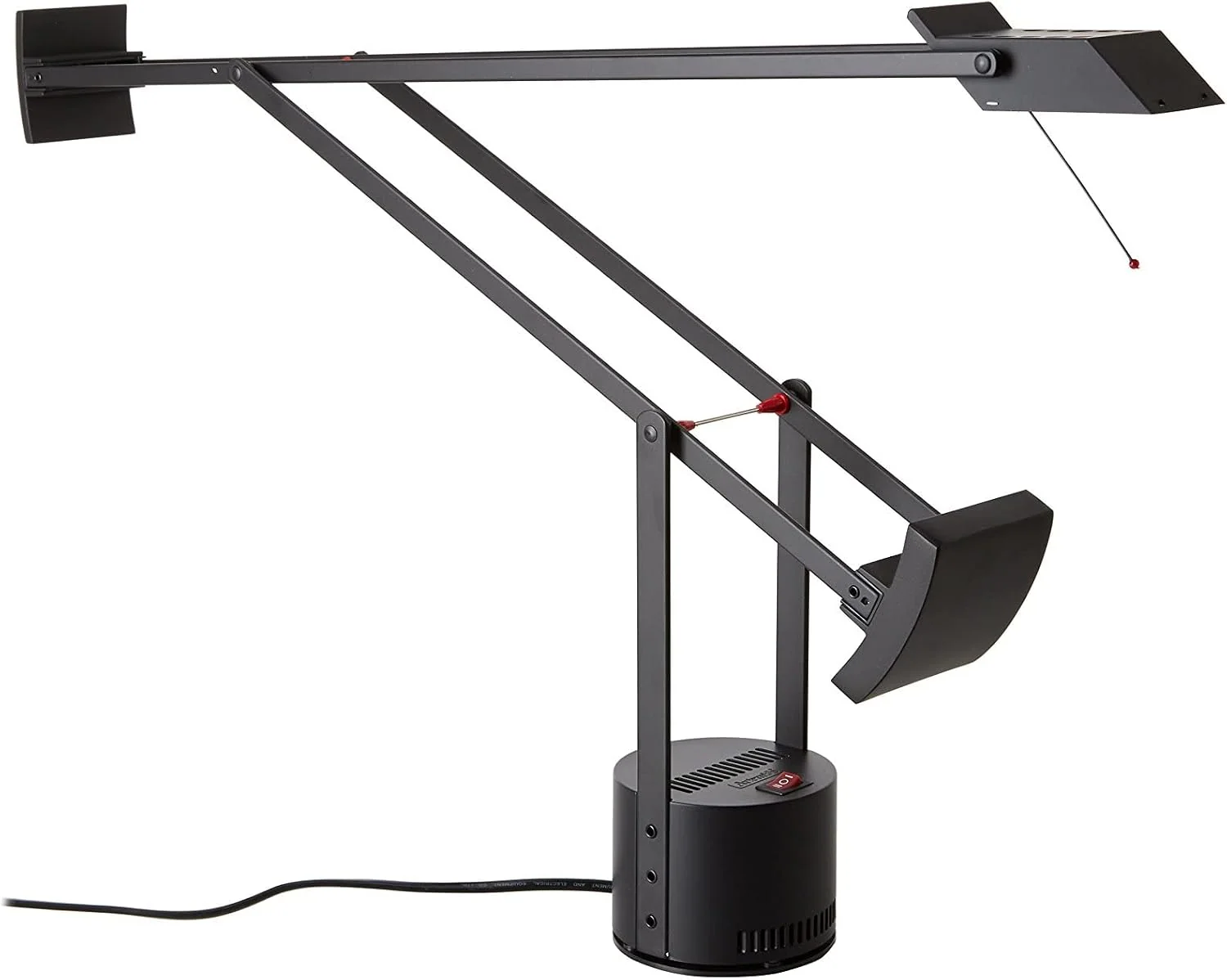 Artemide Tolomeo Maxi Stehlampe Design Michele de Lucchi 30. Jahrestag Tischlampen, 100 L, 65 cm, schwarz