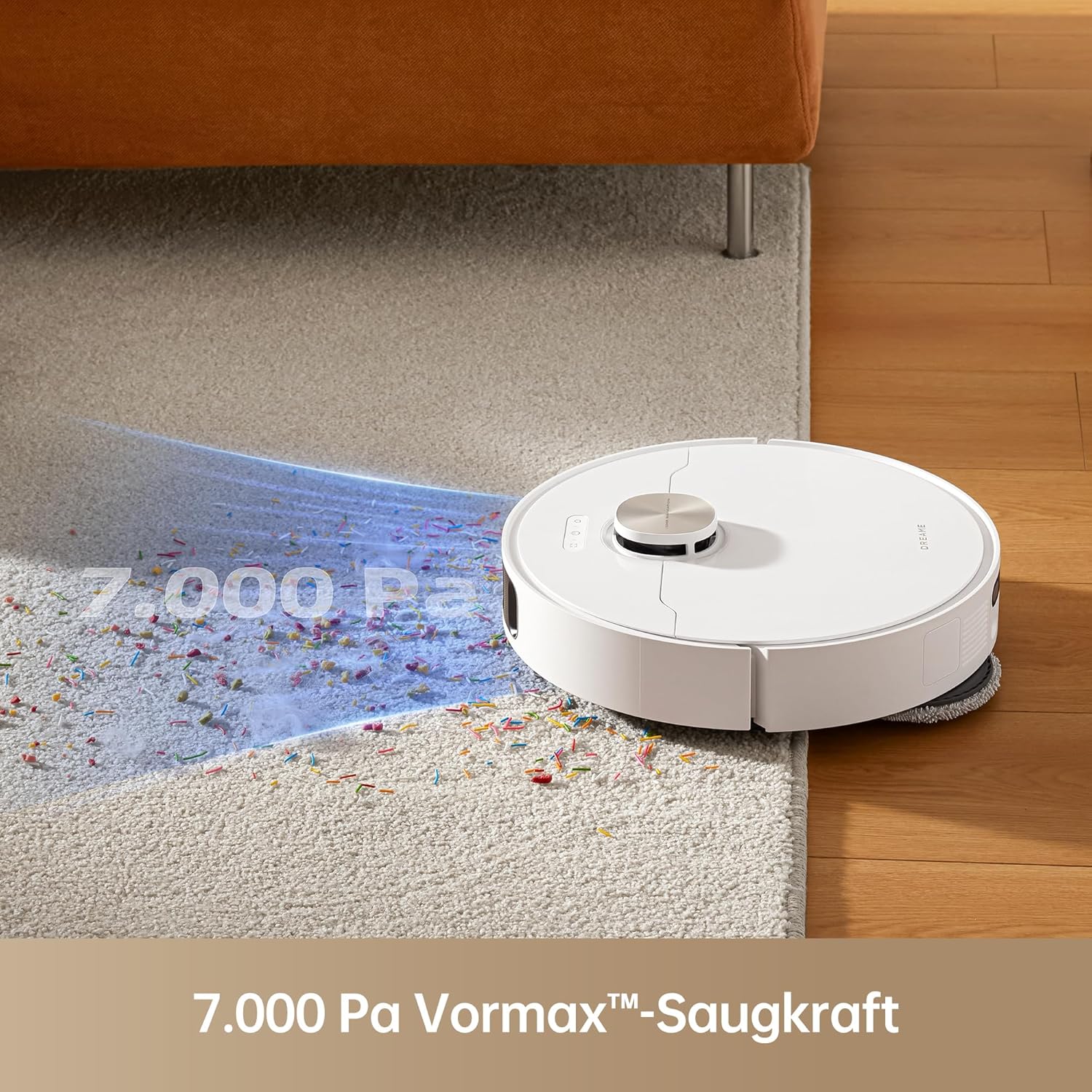 dreame L10s Pro Ultra Heat Saugroboter mit Wischfunktion, Automatische Moppreinigung mit heißem Wasser, Moppverlängerung, 7.000 Pa Saugkraft, Doppelte Mopp- und Bodenreinigung, Teppicherkennung