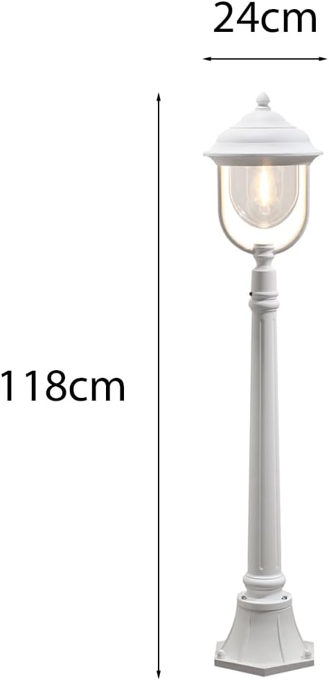 KONSTSMIDE 2er-Set weisse Wegeleuchten PARMA aus Aluminium, E27, IP43, H.: 118 cm; 7225-250