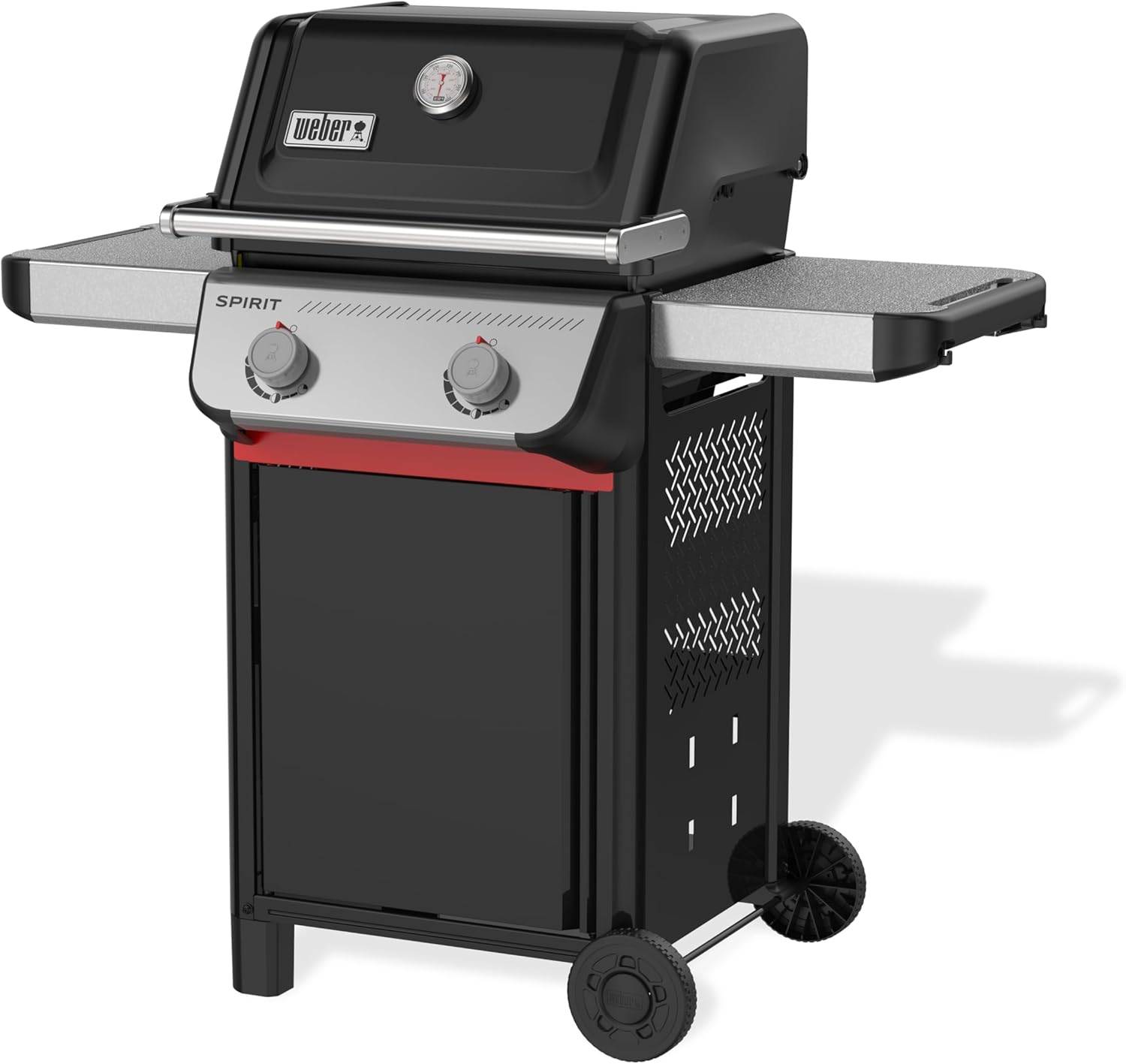Weber Spirit E-210 Gasgrill, 2 Brenner, 51 x 46 cm Grillfläche, Warmhalterost, Deckelthermometer, 2 Räder - Schwarz/Silber (1500833)