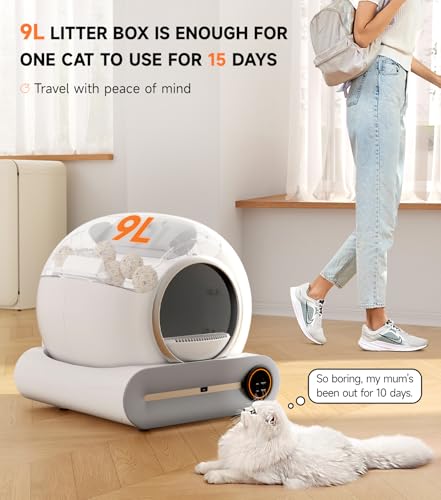 The Fellie Lettiera autopulente per gatti, lettiera automatica con rimozione degli odori e controllo tramite app, protezione di sicurezza, grande lettiera per gatti da 65 litri, con 1 rotolo di : Amazon.it: Prodotti per animali domestici