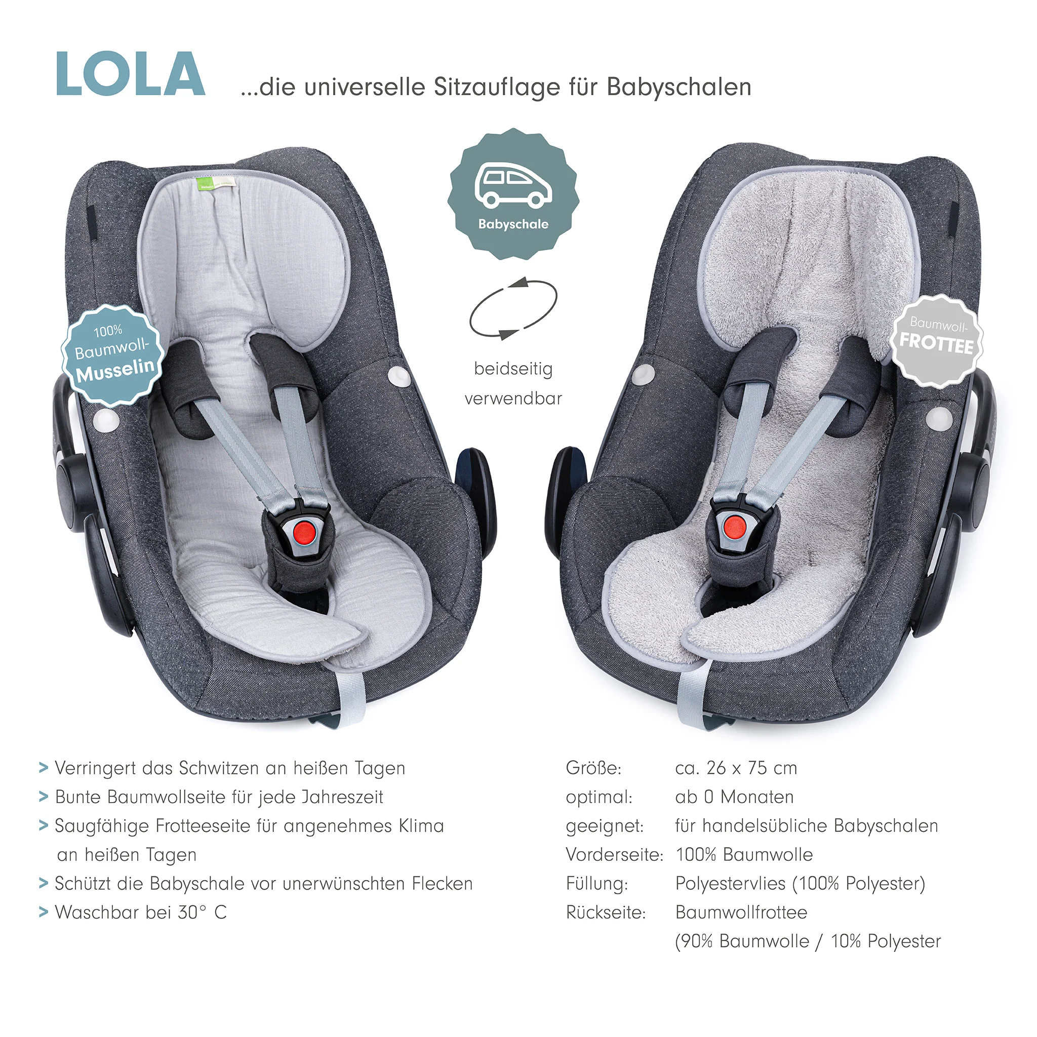 LOLA die musselin Sitzauflage
