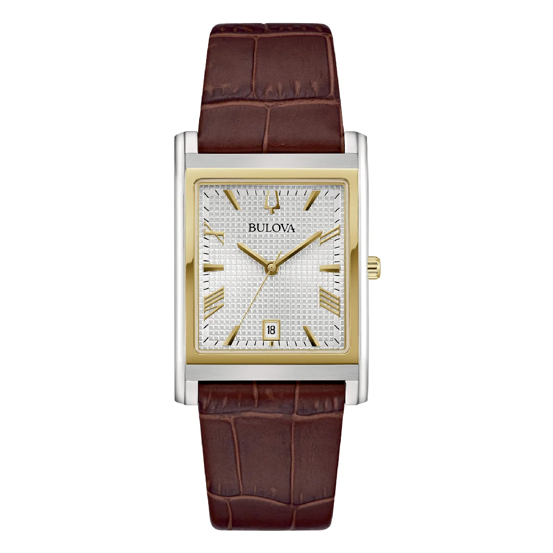 Orologio Bulova Rectangle 98B430 acciaio bicolore pelle