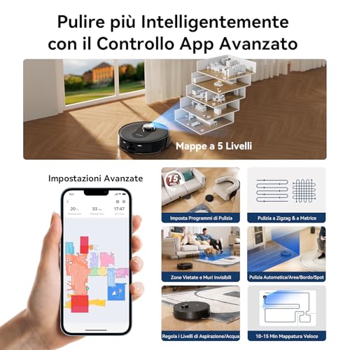 Proscenic Q8 Aspirapolvere Lavapavimenti Navigazione
