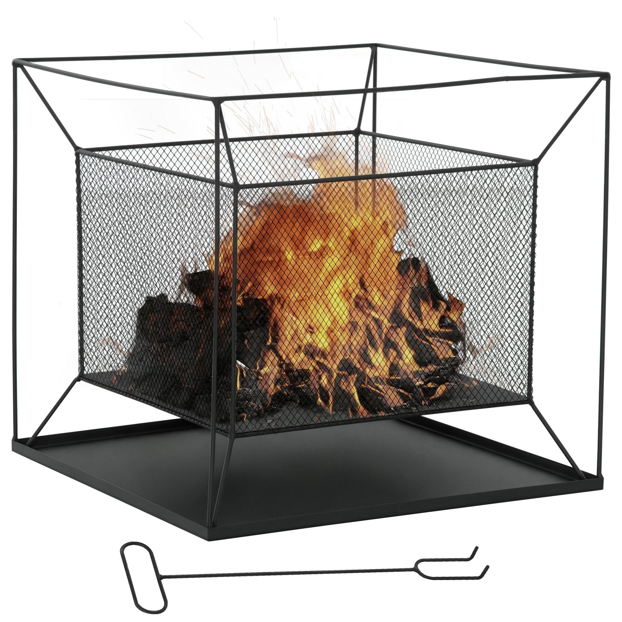 Holzkohlegrill Feuerschale modern rechteckig