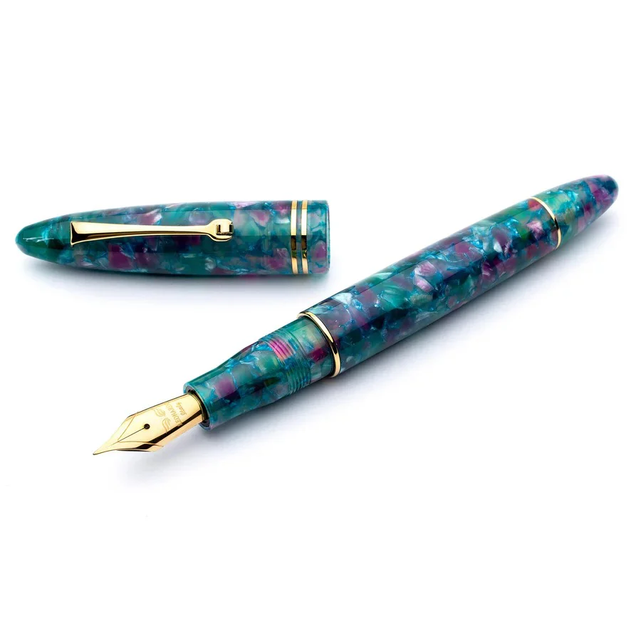 Leonardo Furore Fountain Pen - Aquapetra with Gold Trim