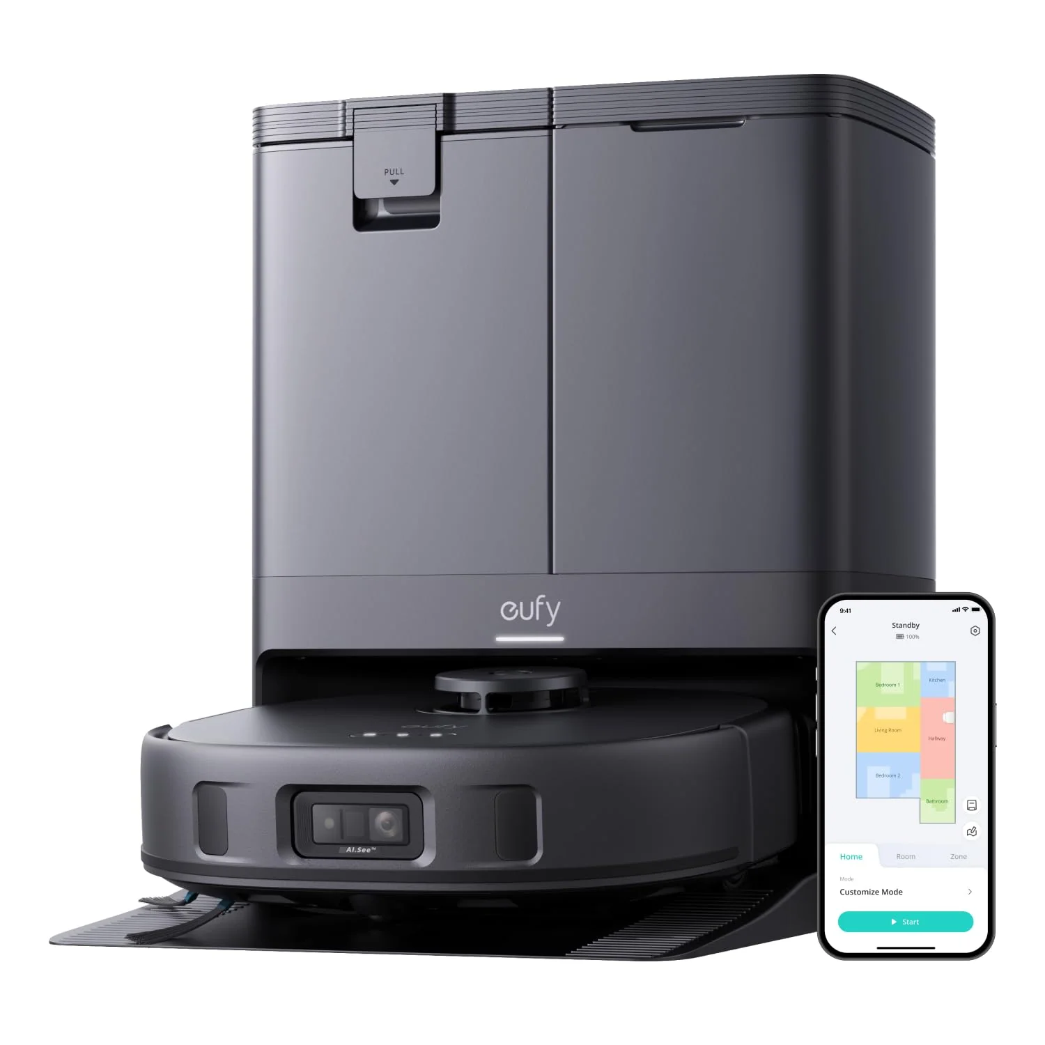 eufy Saugroboter Omni C20 mit All-in-One-Station,Auto-Entleerung, Auto-Wasch- und Trocknungsfunktion, 7.000Pa, 8,5cm Design, Staubsauger Roboter mit Wischfunktion,Kindersicherung