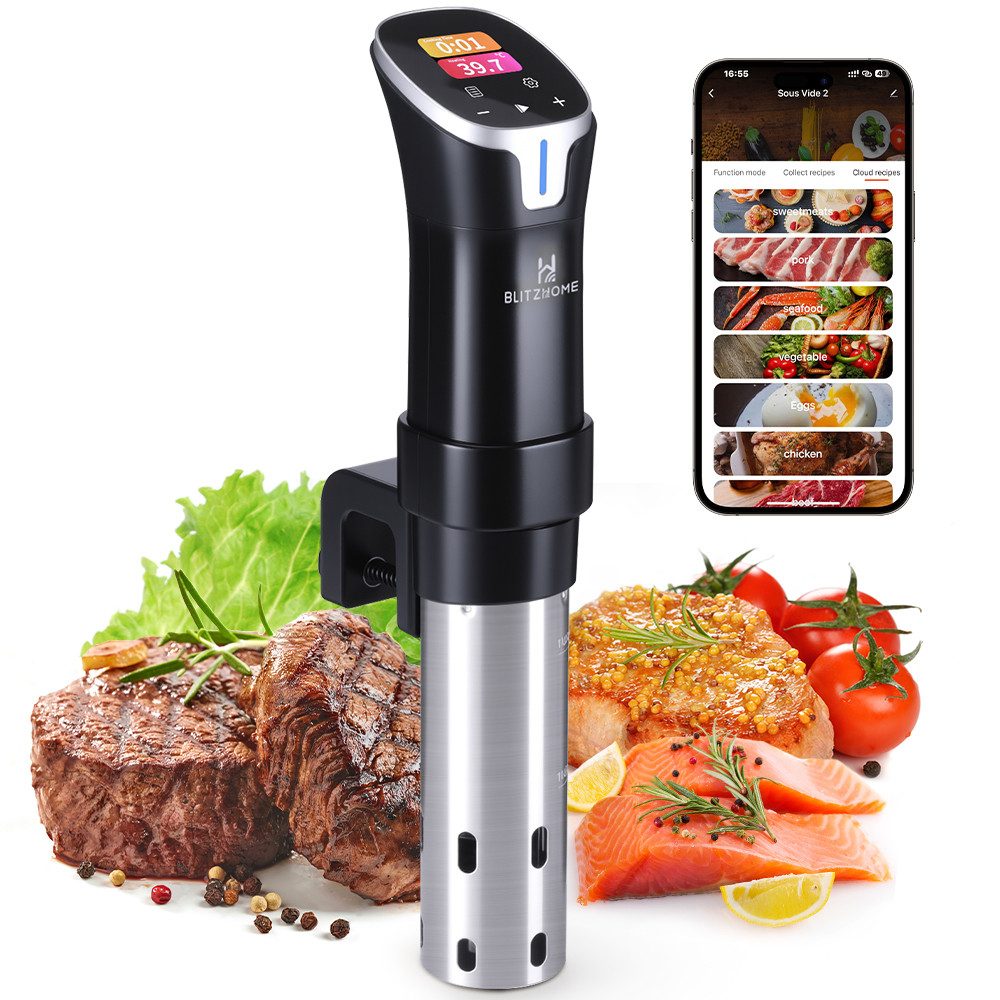 Sous-Vide Stick 1100W mit Farb-Touchscreen & App-Steuerung