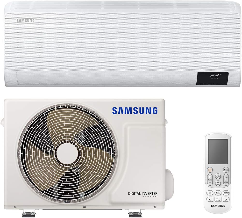 Samsung AR30 Malibu Monosplit Air Conditioner in Heat Pump 12000 BTU GAS R32 AR12TXHQBWKNEU+AR12TXHQBWKXEU [Energy Efficiency Class A++/A]