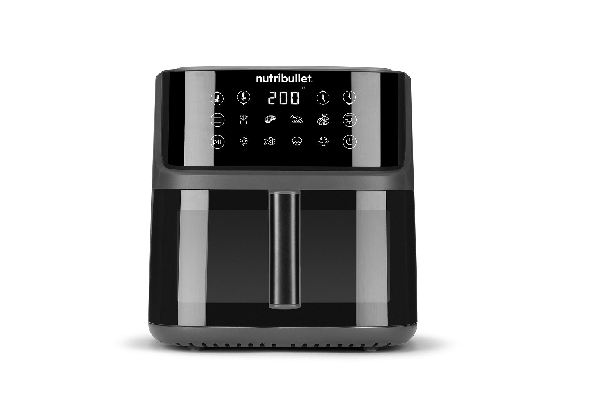 Heißluftfritteuse CrispLite Vision 8L Air Fryer, PFAS-frei, 80–200°C, Grau