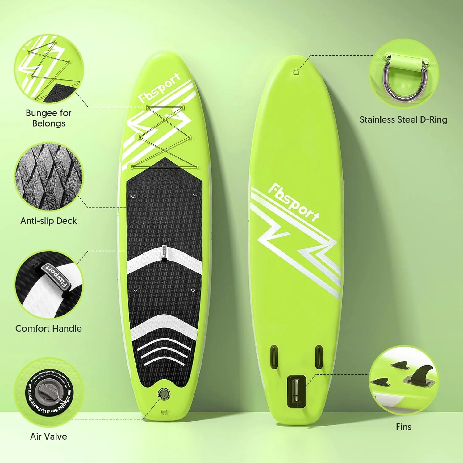 Premium-Stand-Up-Paddle-Board, Yoga-Board mit strapazierf?higem SUP-Zubeh?r und Tragetasche | Breiter Stand, Surf-Kontrolle, rutschfestes Deck, Leine, Paddel und Pumpe f��r Jugendliche und Erwachsene