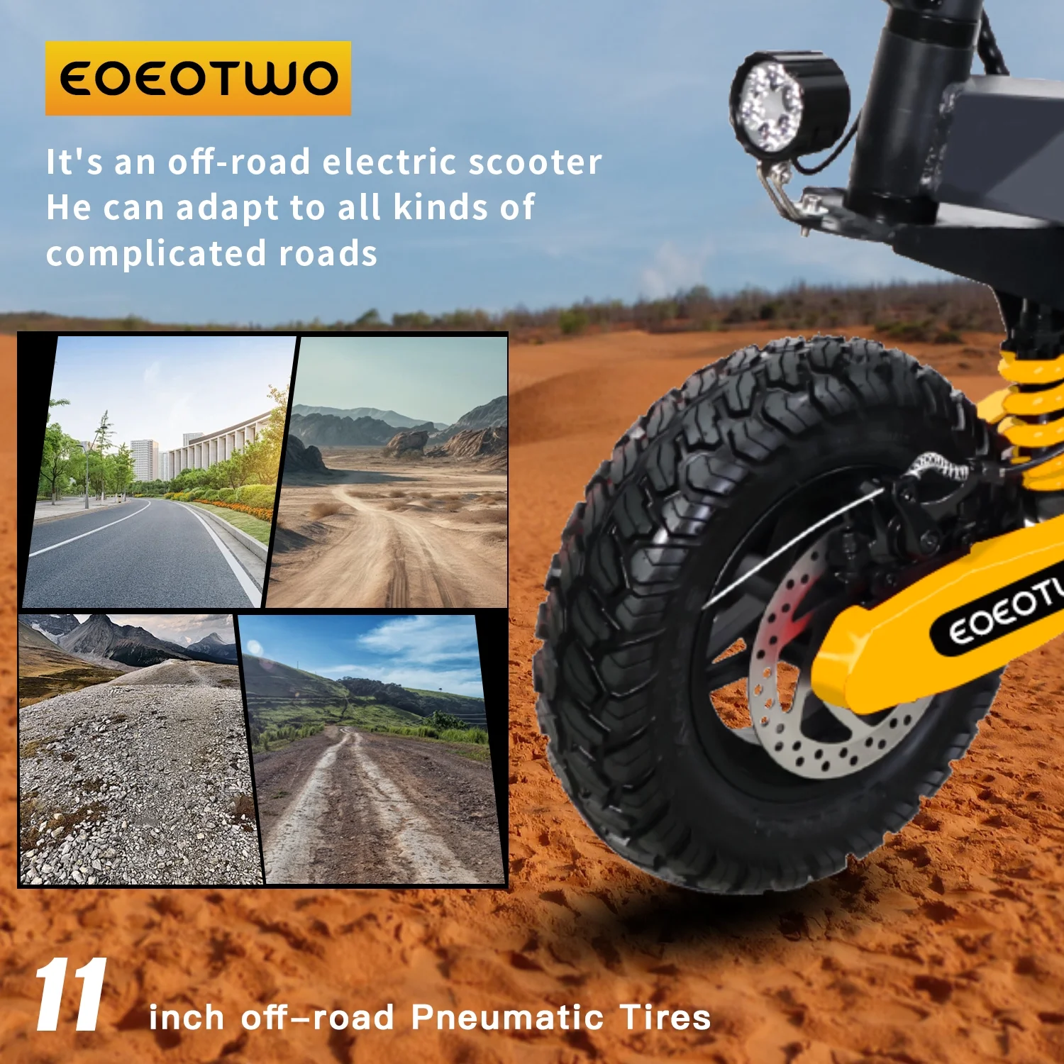 Off Road Electric Scooter for Adults, 1200W Motor Fast E Scooter, Up to 28MPH Top Speed & 20Miles Long Range, 11