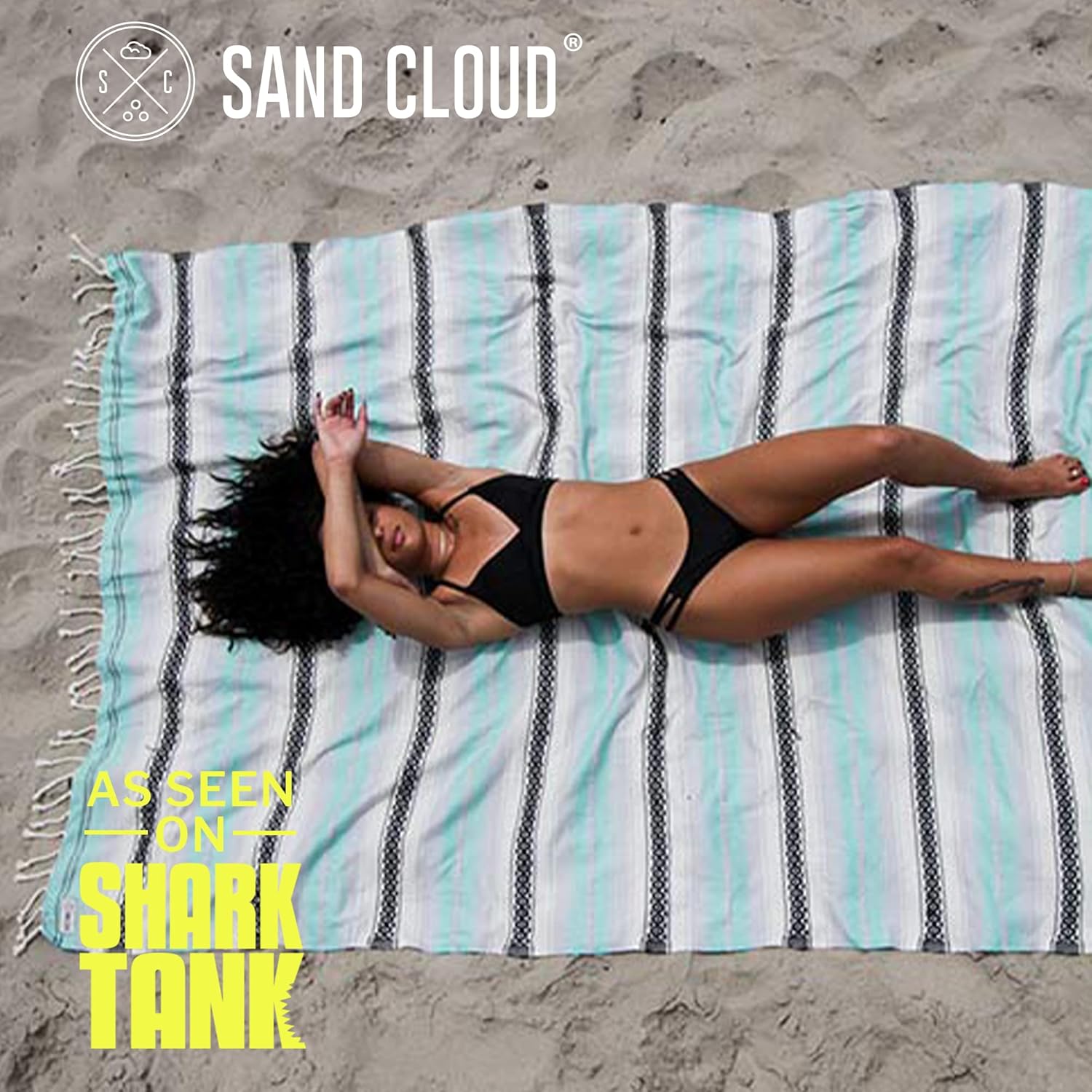 Sand Cloud Strandtuch Decke XXL – AS SEEN ON Shark Tank Seafoam Baja