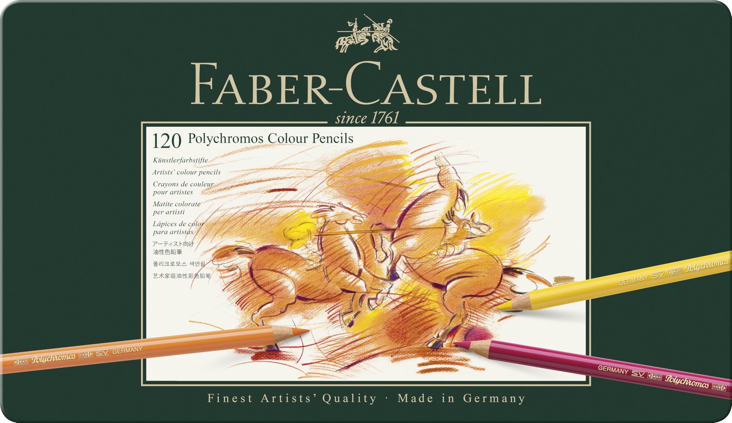 Faber Castell Polychromos Buntstifte Set 120 Farben Metalletui lichtbeständig bruchgeschützte Mine