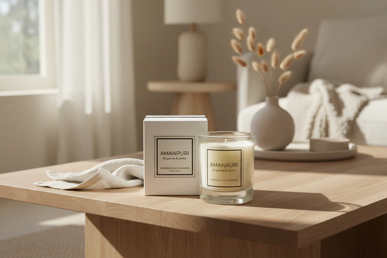 Amanpuri Luxury Scented Candle a?? Amalfi Lemon, Bergamot & Black Amber (20cl)