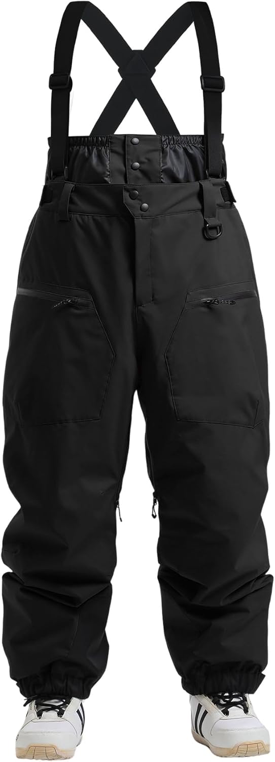 GSOU SNOW Herren Skijacke Skihose Set Baggy Snowboardjacke Snowboardhose Ski Snowboard Männer - Unisex Multi Pockets Wasserdicht Winddicht Atmungsaktiv Warm mit Kapuze